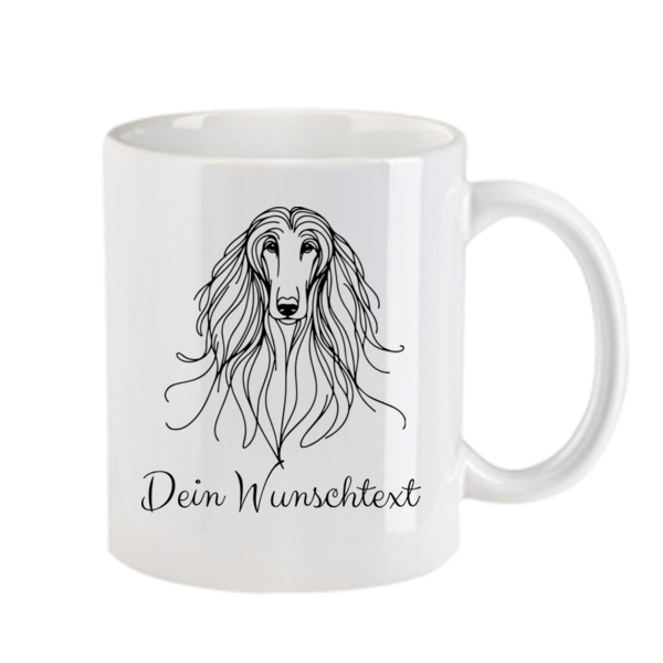 Afghan Hound - Tasse weiß glänzend Miniaturansicht